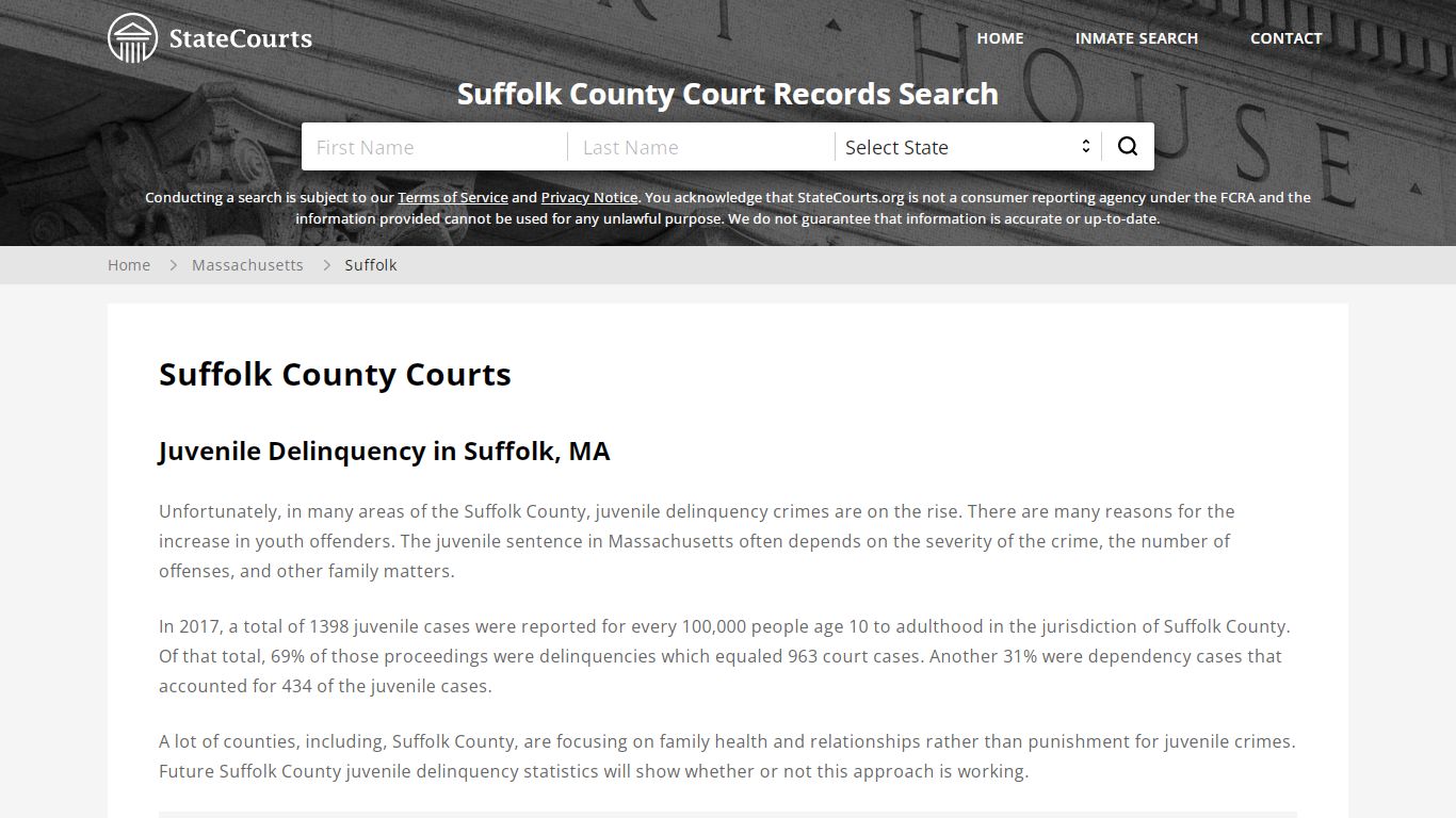 Suffolk County, MA Courts - Records & Cases - StateCourts