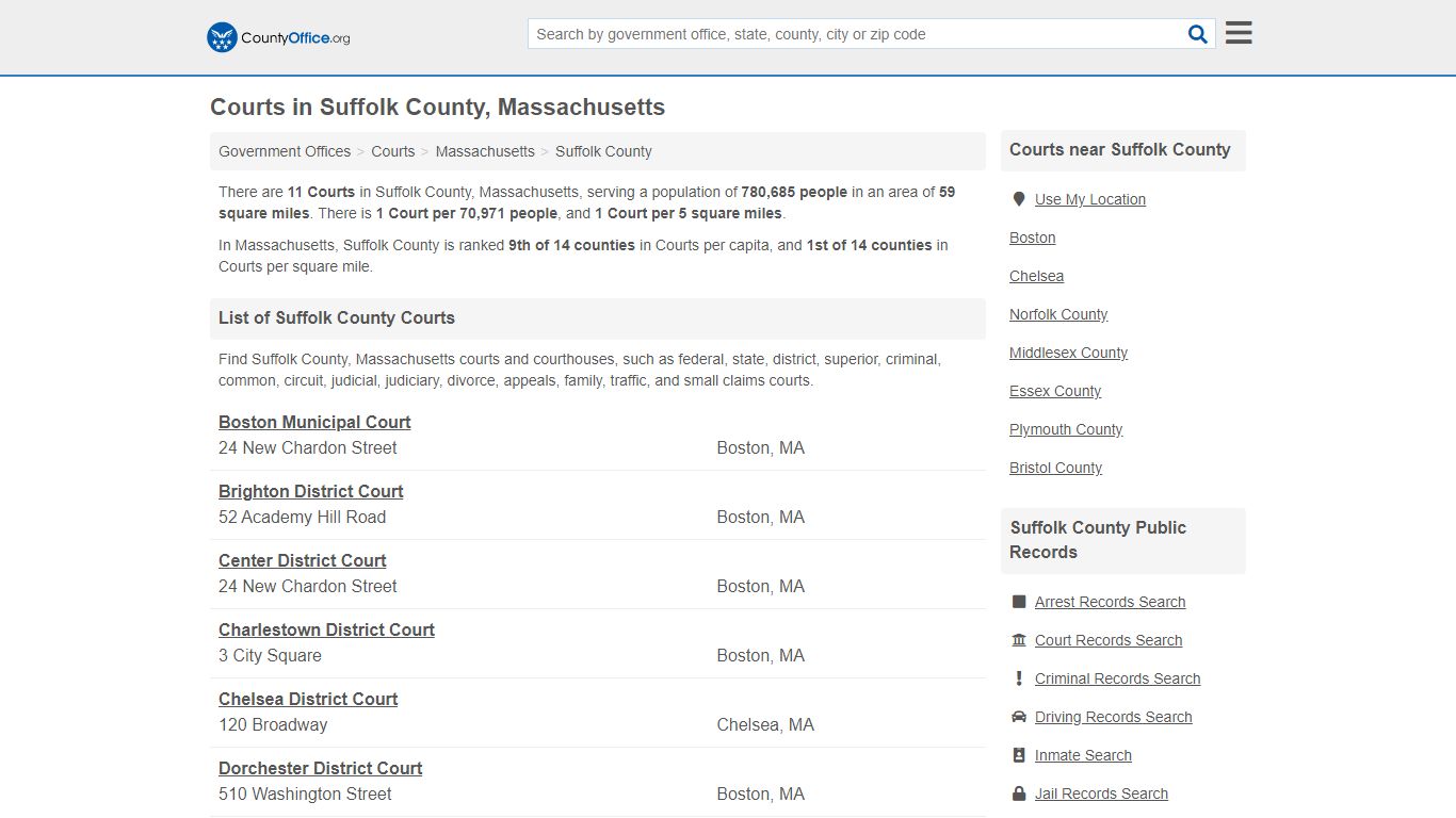 Courts - Suffolk County, MA (Court Records & Calendars)